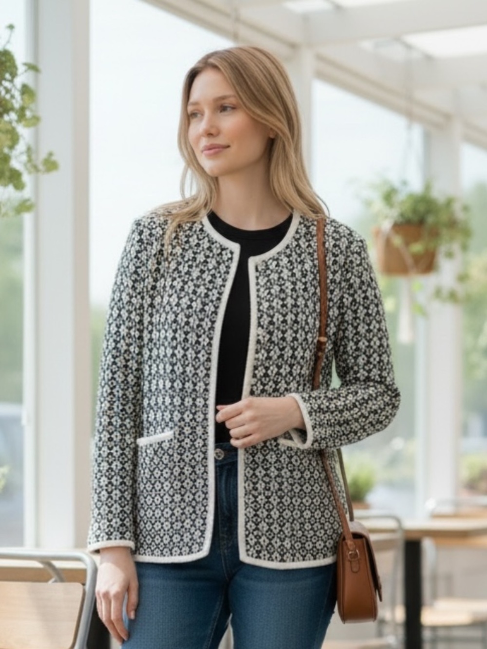 NWT Carolina Belle Montreal Open Front Tweed Jacket NWT Size XL